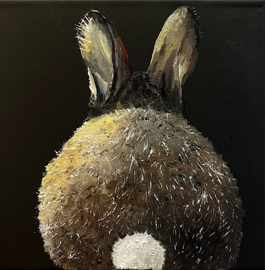 Rabbit — Lena Vanurina animal painting, private collection, oil on canvas, fine art